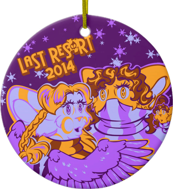 Last Res0rt's 2014 ornament, featuring Binary and Melody!